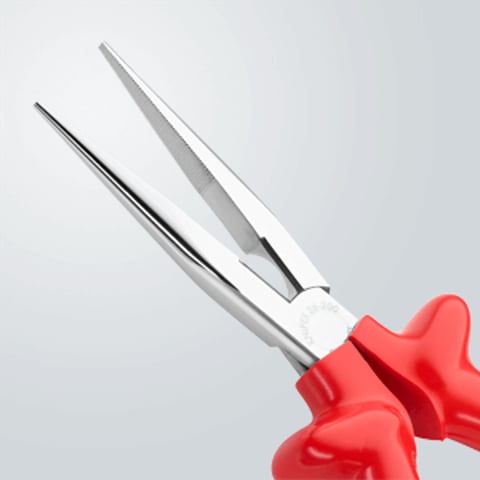 Knipex 26 17 200 Flachrundzange mit Schneide (Storchschnabelzange) tauchisoliert VDE 200mm