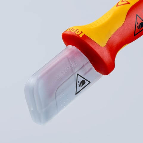 Knipex Abmantelungsmesser 98 55 VDE-geprüft mit Gleitschuh und Hakenklinge 180 mm