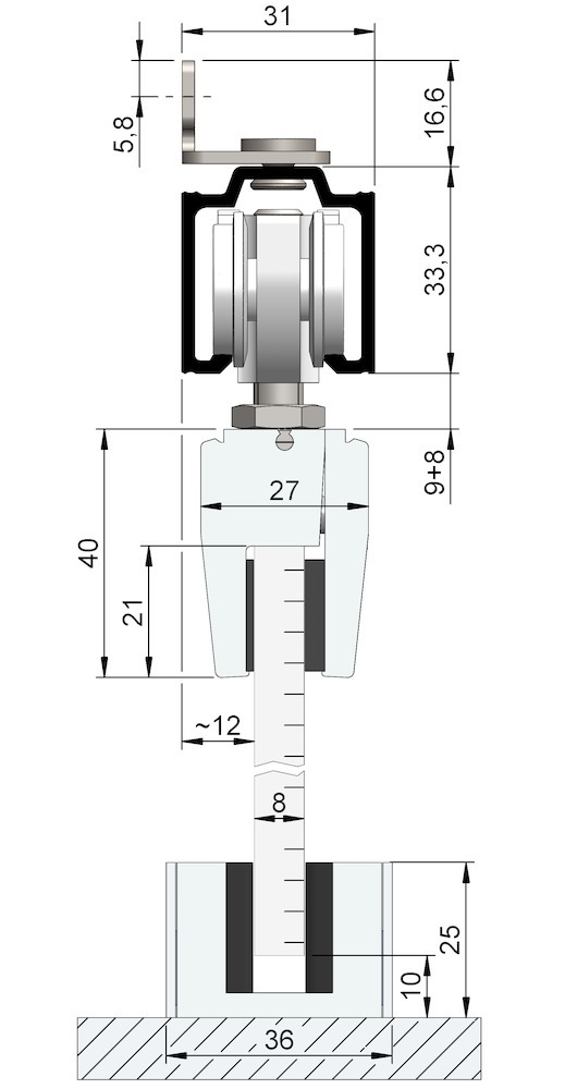 OT-Abdeckkappe,für Laufprofil, Aluminium, silberfarbig eloxiert