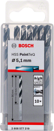 Bosch HSS Twist Drill Bit PointTeQ 5.1mm set.
