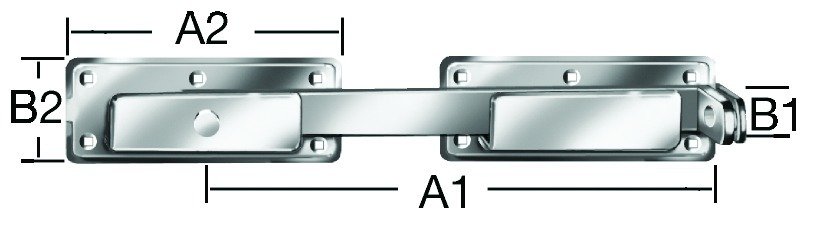Doppeltorüberwurf, mit Schließöse, gerade,Stahl, verzinkt