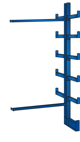 Schulte Kragarmregal K1000 Anbaufeld einseitig 2000x1250x500 mm RAL 5010