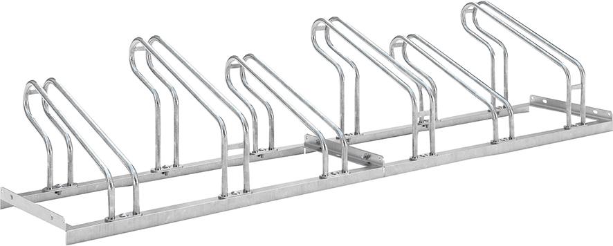 WSM Fahrradparker Hoch/Tief einseitig, verzinkt L 2100 mm, 6 Plätze