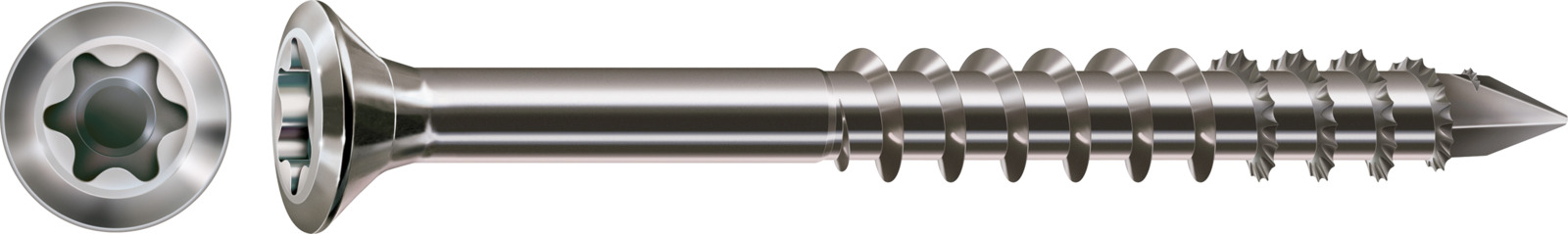 SPAX Fassadenschraube Linsensenkkopf extra klein T-STAR plus Teilgewinde CUT A2