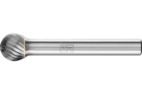 Pferd Hartmetall-Frässtift KUD 1009/6 Z3 Kugelform 10x9mm Schaft 6mm Zahnung 3