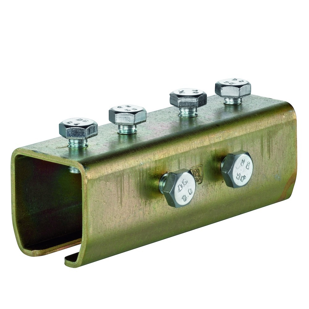 Produktbild ST-Verbindungsmuffe, 1703, mit Regulierschrauben,115x132,5x250x10mm, Stahl