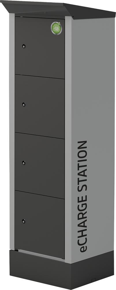 LISTA E-Bike Ladestation 600x500x2095/2000mm KEY Lock RAL 7035/Grau metallic