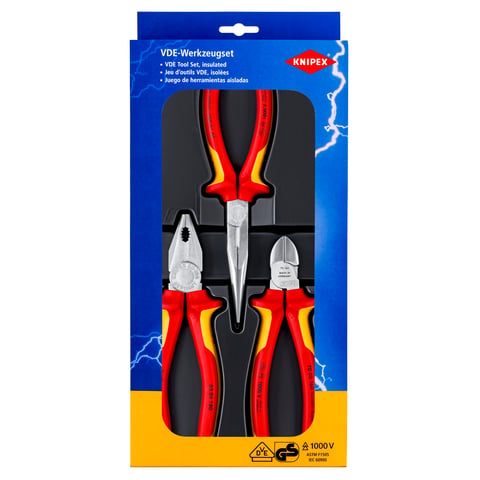 Knipex Elektro-Paket 00 20 12 Zangen-Set 3-teilig VDE-geprüft