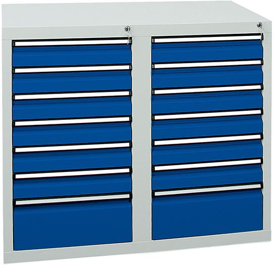 Stumpf Schubladenschrank 14 SL 900x1000x500 mm grau/blau