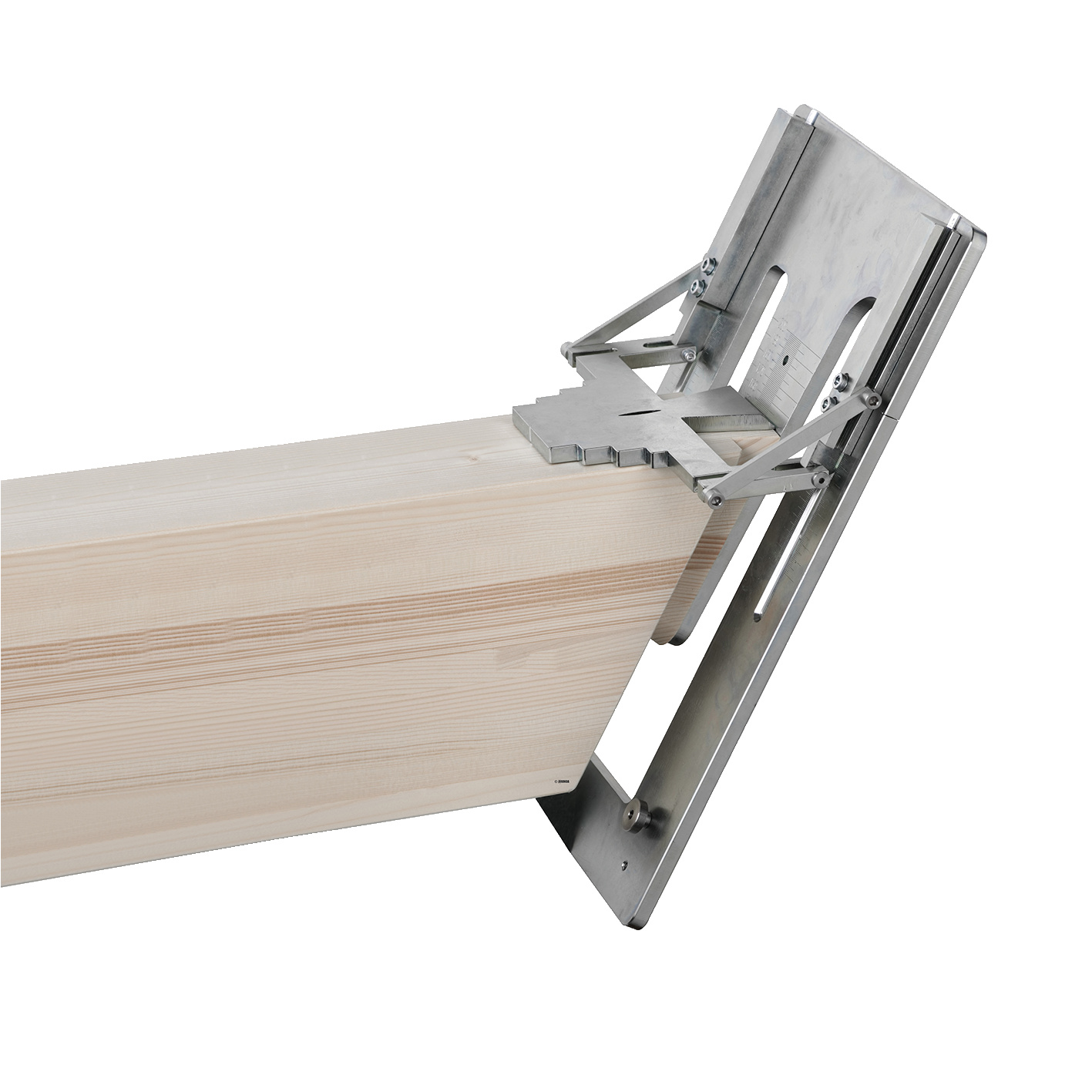 Gerade oder abgewinkelte Verbindung an Tragbalken oder Sparren. Anwendungsbild