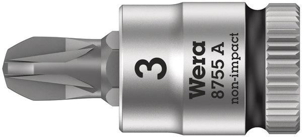 8755 A Pozidriv Zyklop bit socket, 1/4&quot; drive, PZ 3 x 28 mm, Gerät