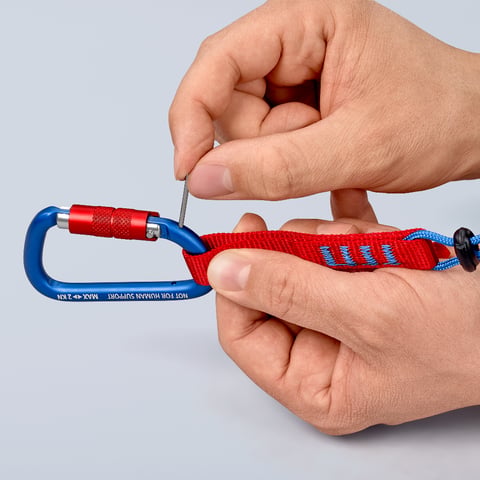 Knipex Materialkarabiner 00 50 03 T BK Aluminium 82 mm Twist-Lock