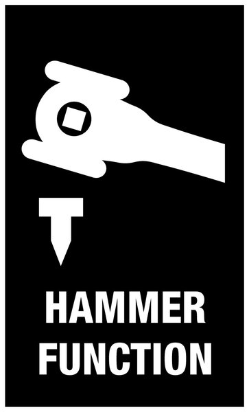 Hammer function, Schablone, Werbung