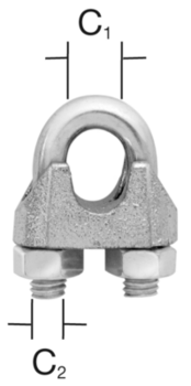 Vormann Seilklemme 007900200HP Stahl verzinkt 3mm M4 Handwerkerpack 100 Stück