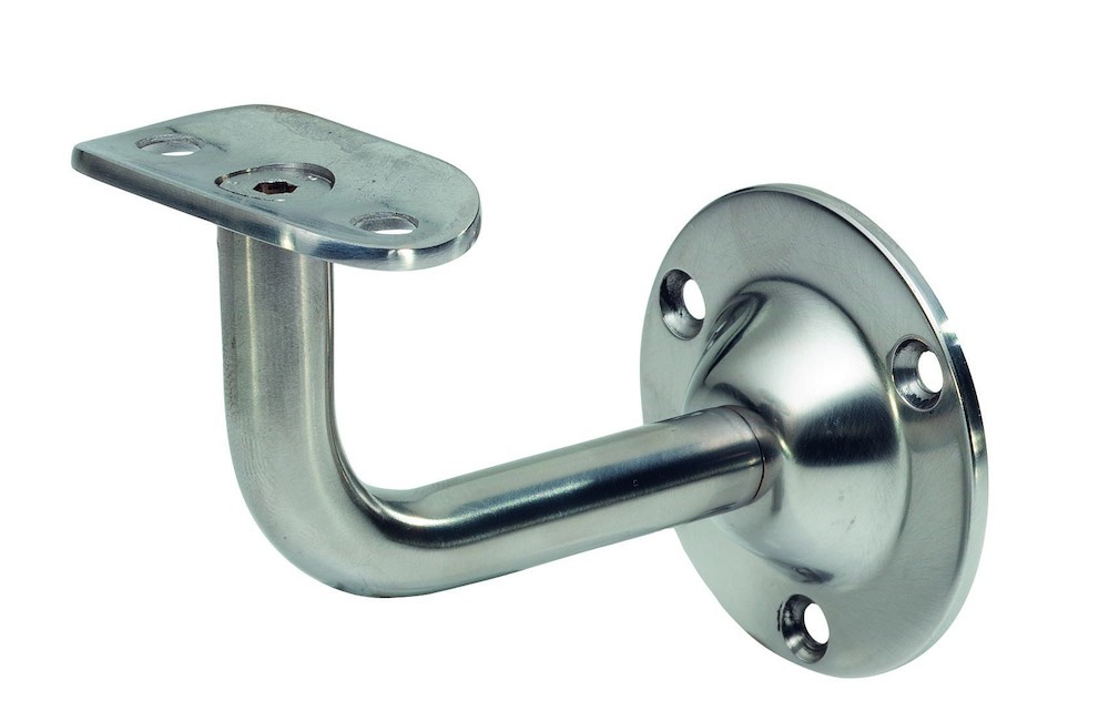 KWS 4525 Handlaufstütze flache Auflage silberf. lackiert