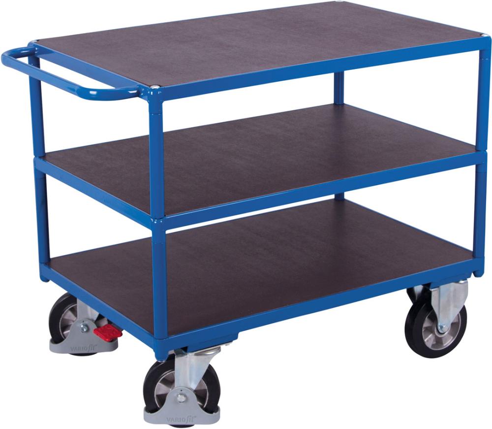 VARIOfit Schwerlast-Tischwagen, mit 3 Ladeflächen