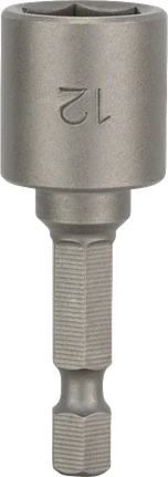 Bosch 12-mm-Steckschlüssel mit 1/4-Zoll-Sechskantschaft., Stecknuss, 12 mm, Metall, Silberfarben, Sechskantschaft