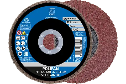 Pferd TOOLS POLIFAN Fächerscheibe PFF 125x22,23 mm flach A80 SG STEELOX