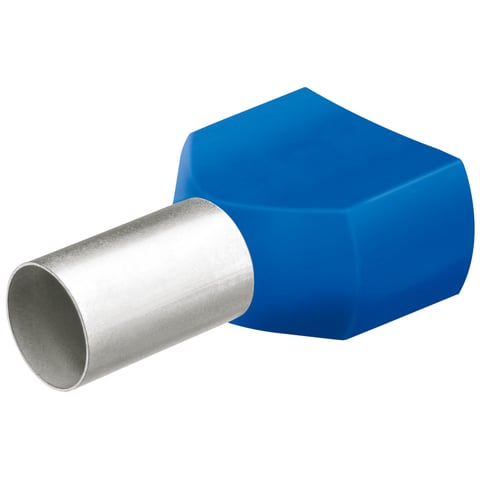 Knipex Twin-Aderendhülsen mit Kunststoffkragen 97 99 378 2x 16mm² blau 25 Stück