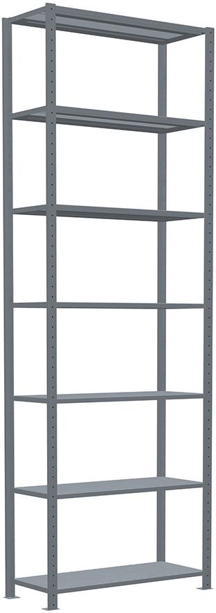 SCHULTE Lagertechnik Steckregal B1000xT400xH3000 mm Grundfeld 7 Böden vzk Fachlast 250kg