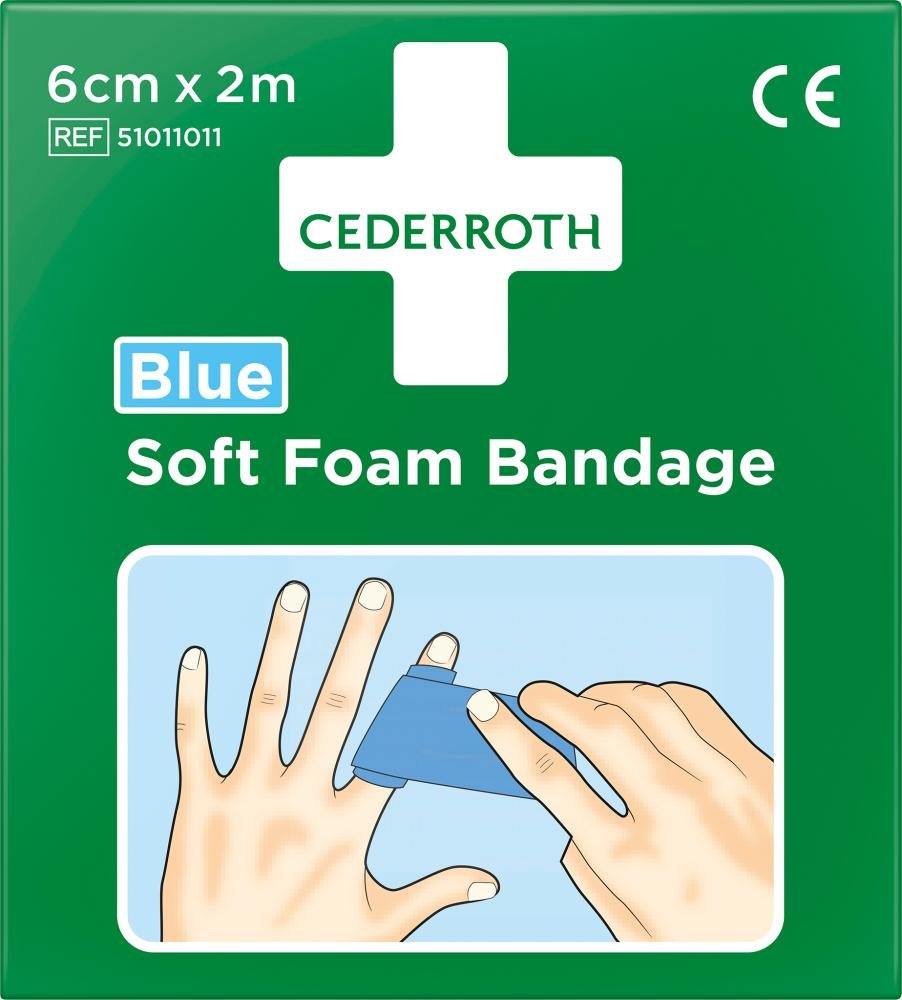 CEDERROTH Schaumbandage blau, 6cm x 2m