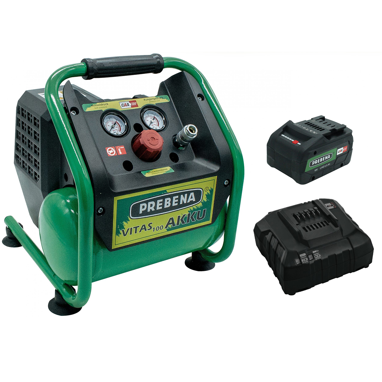Prebena VITAS 100-AKKU Kompressor Set inkl. Akku18-5,5 LiHD und Akku-Station 12-36