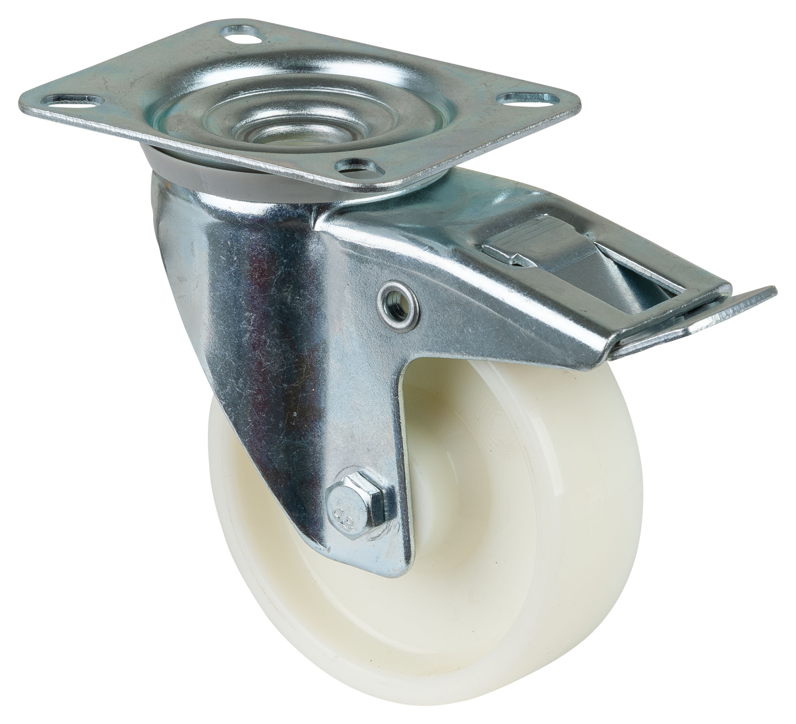 BS Rollen Lenkrolle L420.B10.100 100mm Kunststoffrad Stahlblech verzinkt mit Feststeller