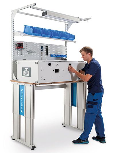 b+h Bedrunka+Hirth Powerline 4 Grundgestellkombination 4F.200.90 Tiefe 900mm Elektrische Höhenverstellung
