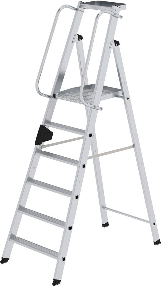 MUNK Alu-Stehleiter 6 Stufen Gesamthöhe 2,12 m Arbeitshöhe bis 3,40 m
