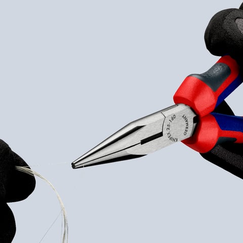 Knipex Flachrundzange mit Schneide (Radiozange) 160 mm Comfort-Griffe schwarz atramentiert