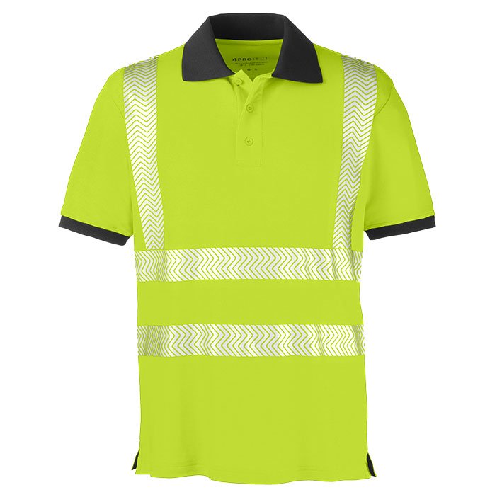 4PROTECT® Warnschutz UV-Poloshirt ORLANDO 4XL, leuchtgelb/grau