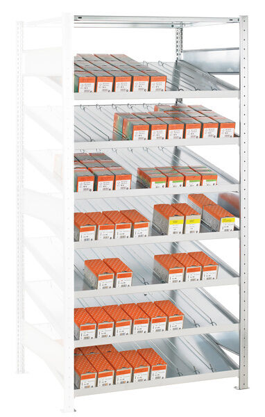 Schulte Kanban.AR. Anbauregal 2000x1300x500 mm 8 Böden verzinkt