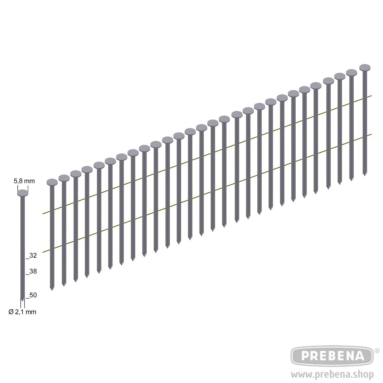 Prebena CNF21/32BKRI Coilnägel blank Ringschaft 32mm