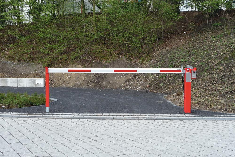 Mannus Schranke mit Gasdruckfeder zum Aufdübeln, feste Auflagestütze