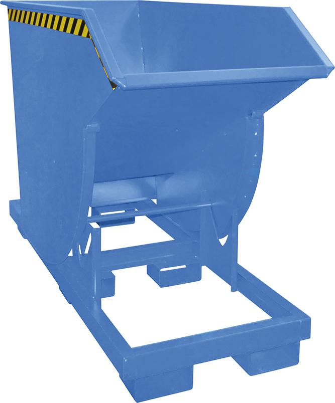 Bauer Südlohn Kippbehälter BKM 750 l B820xT1760xH1270 mm RAL5012 Tragkraft 3000kg mit Abrollsystem
