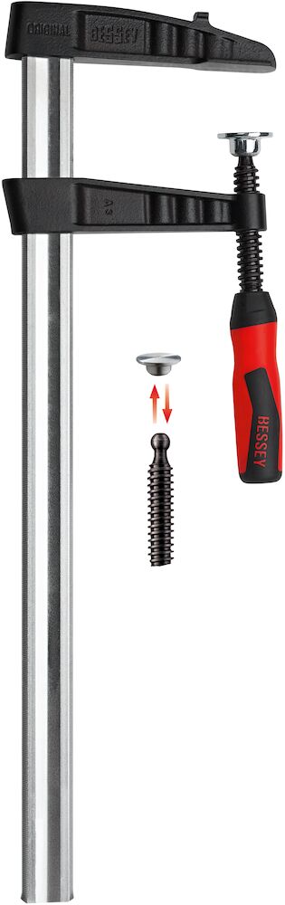 Bessey Temperguss-Schraubknecht TBK mit 2-Komponenten-Kunststoffgriff