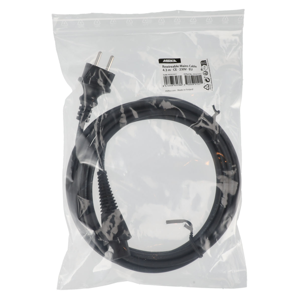 Kabel mit austauschbarem Stecker 4,3m 230V EU