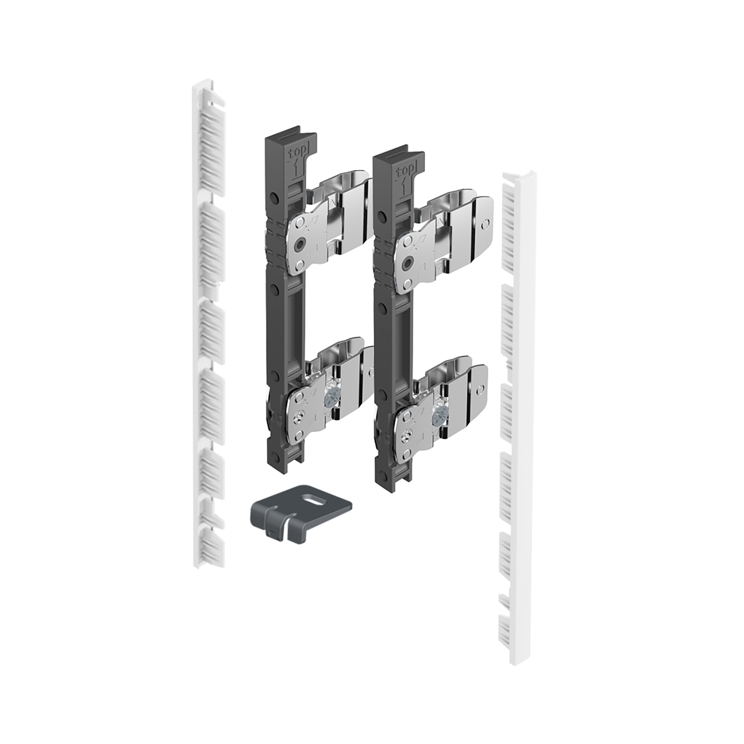 HETTICH AvanTech YOU Verbinderset für Innenfront zum Selbstablängen, Systemhöhe 187, weiß, Für Zarge mit Illumination