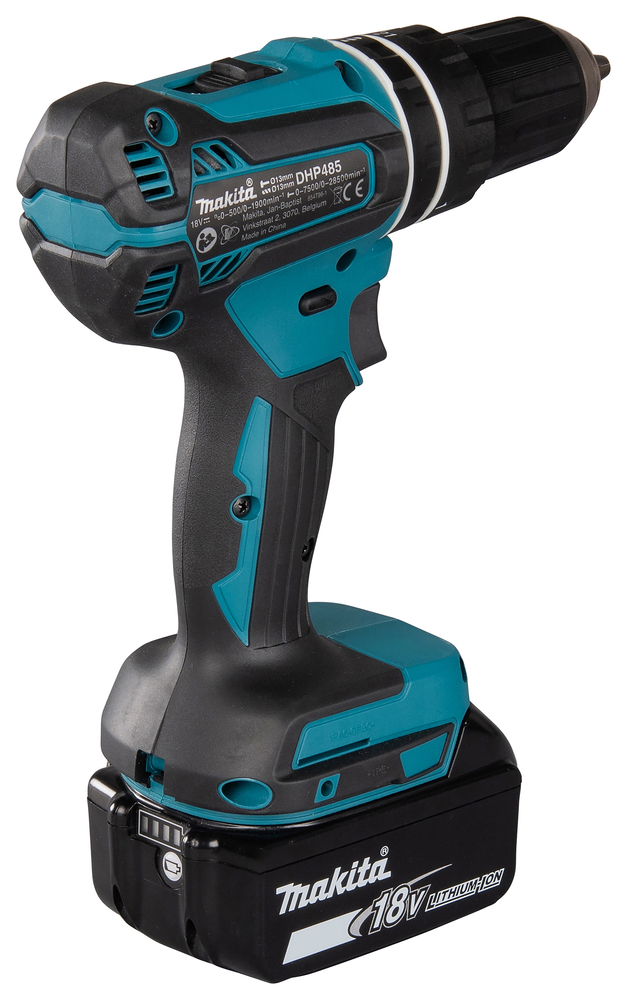 Makita Akku-Schlagbohrschrauber DHP485RTJ 18V 5.0Ah mit 2 Akkus und Ladegerät im MAKPAC