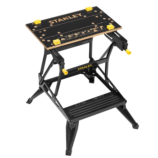Stanley 2 in 1 Workmate STST83400-1 Klappbare Werkbank mit Bambusplatte 250kg Belastbarkeit