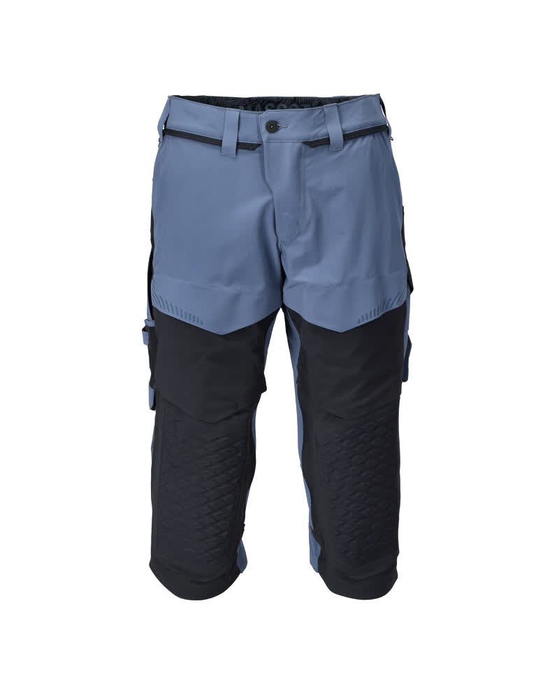 Mascot Dreiviertel-Hose, Knietaschen, Stretch Handwerker-Dreiviertel-Hose Größe C49, steinblau/schwarzblau