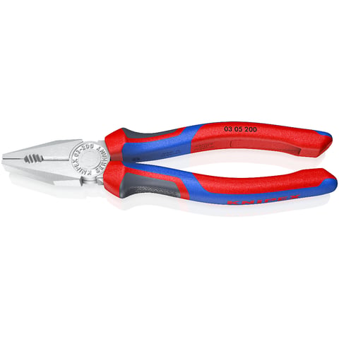 Knipex Kombizange 03 05 200 verchromt mit Comfort-Griffen 200 mm