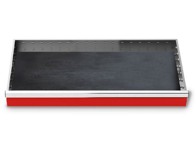 b+h Bedrunka+Hirth Riffelgummieinlage R 36-16 900x400mm Kautschuk schwarz, Schublade, Metalltablett, Schiebleiste, roter Front, Küchenorganisator