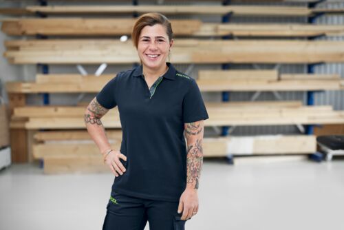 Poloshirt dunkelblau Damen POL-LAD-FT1-XS, Bekleidung, Ärmel, T-shirt, Tätowierung, Langer Ärmel