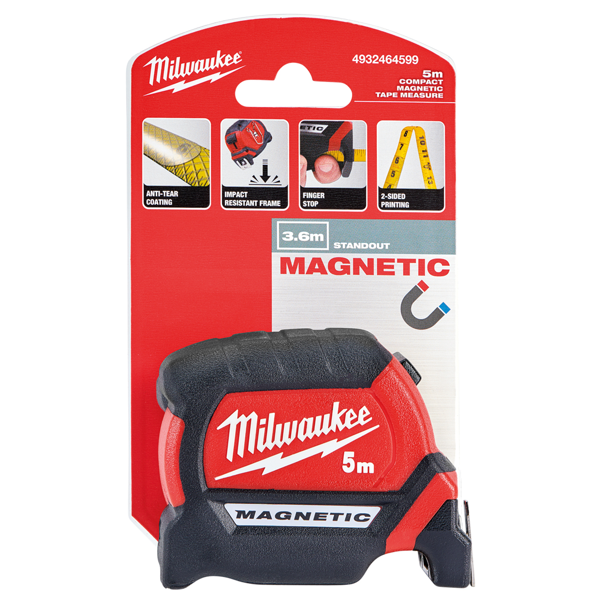 Milwaukee PREMIUM Magnetisches Maßband mit breiter Lame 5m