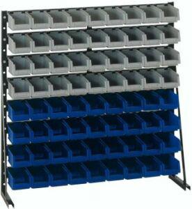 LA-KA-PE Norm-Regal-einseitig B1000xT250xH1033 mm 72 Kästen Gr.4 LA-KA-PE