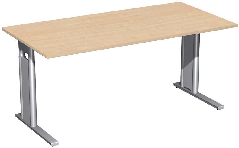 Geramöbel Schreibtisch C-Fuß "Pro", HxBxT: 680–820x1600x800 mm