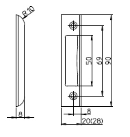 SSF Winkelschließblech 4077,20x90x8 ktg,silberfarben