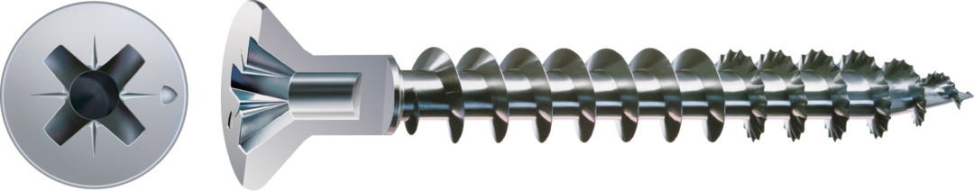 SPAX-S Senkkopf Kopfbohrung 2,5mm Z2 Vollgewinde WIROX 4,5x80mm (200)