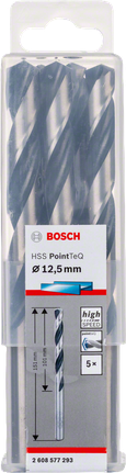 Bosch HSS Twist Drill Bit PointTeQ 12.5mm pack., Metallbohrer, HSS-Bohrer, Spiralbohrer, 12,5 mm, Bosch
